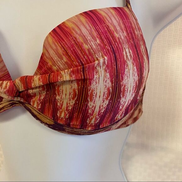 PilyQ Bohemian Rhapsody Underwire Halter Bra TopHipster Bikini Bottom Multi M - Picture 7 of 16